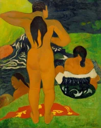 Tahitiane che fanno il bagno