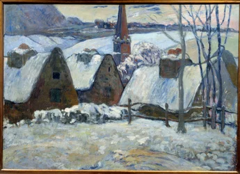 Villaggio bretone sotto la neve nel 1894