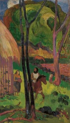 Cavaliere davanti alla capanna