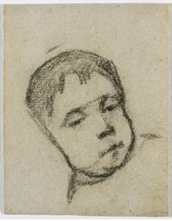 Emil Gauguin da bambino, testa su un cuscino, c. 1875-1876
