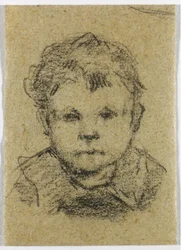 Emil Gauguin da bambino, con una camicia dal colletto, ca. 1875-76