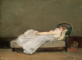 Donna dai capelli biondi su un divano, 1884