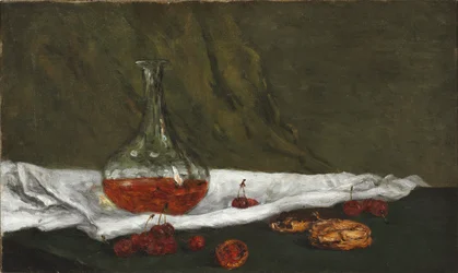 Francese:  Cerises et carafon Ciliegie e caraffa