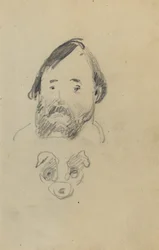 Testa di un uomo barbuto con testa di cane [recto]