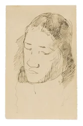 Testa di una donna tahitiana (recto), schizzi di dettagli anatomici (verso)