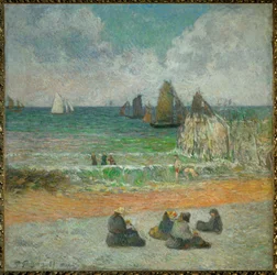 La spiaggia di Dieppe o i bagnanti (olio su tela)