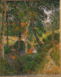 La sente du pere Jean ou les toits rouges (olio su tela)