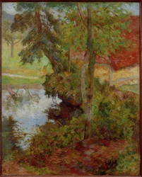 Paesaggio con tetto rosso