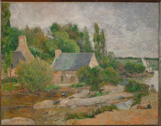 Le lavandaie a Pont-Aven (dipinto su tela)