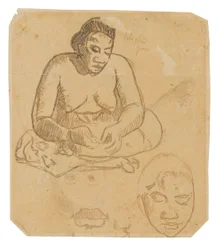 Donna tahitiana seduta (recto); Donna tahitiana in piedi (verso)