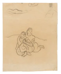 Donne tahitiane sedute (relativo al dipinto Nafea faa ipoipo [Quando ti sposerai?]) e altri schizzi