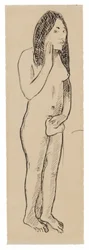 Eva tahitiana (relativa al dipinto Parau ne te varua ino) (recto); Frammento di iscrizione (relativo a Cahier pour Aline) (verso)