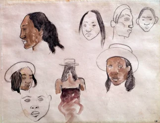 Teste tahitiane (acquerello di Paul Gauguin)
