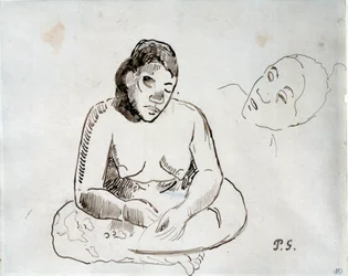 Donna tahitiana seduta