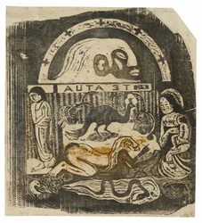 Te atua (Il Dio), dalla Suite di Stampe a Blocchi di Legno Tardive