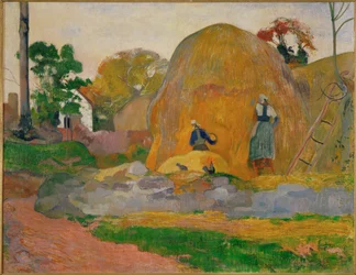 Il pagliaio giallo o il raccolto biondo (dipinto su tela)