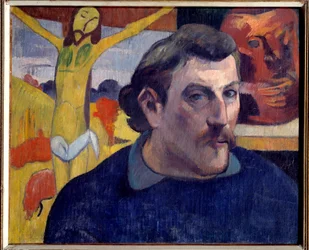 Cristo giallo autoritratto. Dipinto di Paul Gauguin (1848-1903)