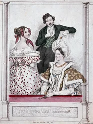 Una loggia con bouffles, ca. 1835 - di Gavarni