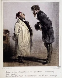Debitore e creditore, Cartone di Gavarni, c. 1840