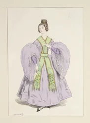 Di sera. (Marzo 1835.) Abito in mussola di seta...