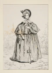 IN CITTÀ. (Novembre 1835.) Cappotto-pelliccia in raso di lana...
