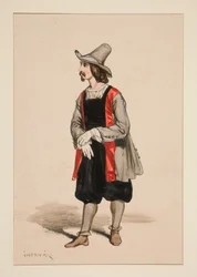 OLANDESE. Soprabito di lana. Calzoni di velluto.