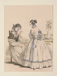 NOVEMBRE 1838. Abito in foulard di pelo di capra a righe perlate