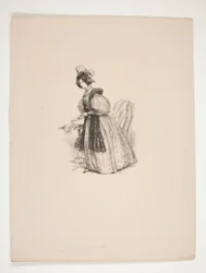 Toilette della sera. Cappello di velluto
