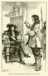 "Swift Nicks" davanti a Carlo II (incisione)