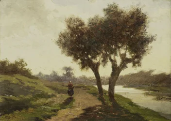 Paesaggio con due alberi