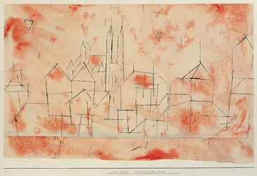 Città con cattedrale gotica, 1925