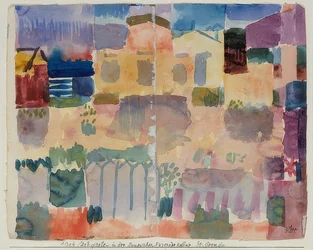 Giardino a St. Germain, vicino al quartiere europeo di Tunisi. 1914