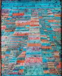 Strada principale e strade secondarie. Dipinto di Paul Klee (1879-1940), 1929, dom. 83 x 67 cm, Colonia, Museum Ludwig