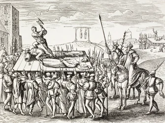 Propaganda del XVI secolo che illustra le punizioni decretate dal re Enrico Viii contro i cattolici inglesi.