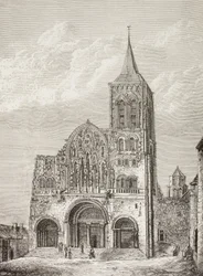 Chiesa abbaziale della Maddalena, Vezelay, Francia, dove San Bernardo predicò la seconda crociata nel 1146.