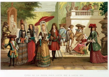 Tipi di moda sotto Luigi XIII e Luigi XIV - in "XVII secolo - Istituzioni: usi e costumi, Francia 1590-1700" di Paul Lacroix