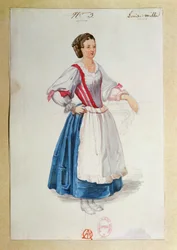 Costume per Luisa Miller di Giuseppe Verdi, bozzetto