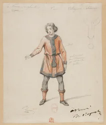 Gounod - La monaca insanguinata - Quattro modelli di costume di Paul Lormier - 1. Villano boemo