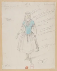 Gounod - La monaca sanguinaria - Quattro modelli di costumi di Paul Lormier - 3. Contadina boema