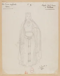 Gounod - La monaca sanguinaria - Quattro modelli di costumi di Paul Lormier - 4. Agnese, figlia del barone Moldaw