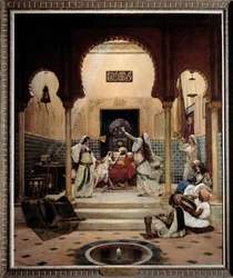 Le danzatrici orientali (danza del ventre) in un harem che distraggono un pascià