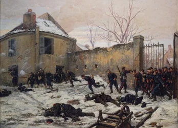 Attacco a un castello da parte delle guardie mobili nel 1870, fine XIX secolo