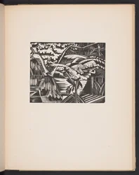 Lo stagno del giardino, illustrazione da "Luoghi. 7 stampe riprodotte da blocchi di legno disegnati e incisi da Paul Nash, con illustrazioni in prosa". Londra, William Heinemann