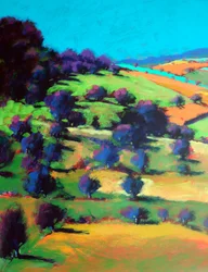 Barrowwake Looking Northwest (Detail #2), 2025 (acrilico su tavola)