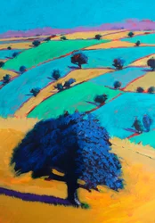 From Broadway Tower #2 (dettaglio), 2024 (acrilico su tavola)