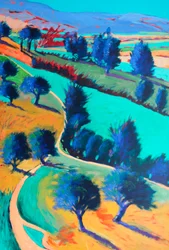 Looking West #5 (dettaglio), 2024 (acrilico su tavola)
