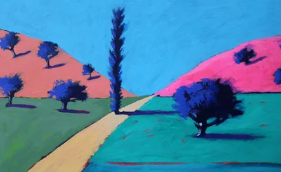 Pink Hills #2, 2022 (acrilico su tavola)