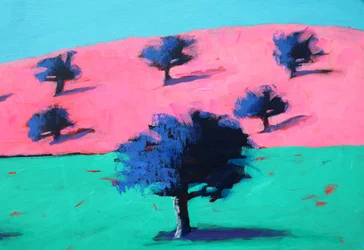 Pink Hills #3, 2022 (acrilico su tavola)