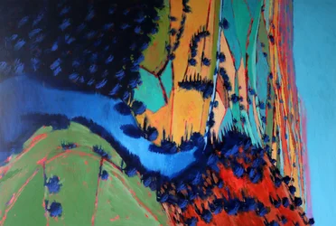 Fiume Wye, 2022 (acrilico su tavola)