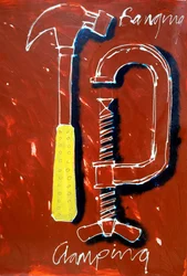 Tools From My Shed I, 2024 (acrilico su carta)